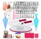 Turntable with 48 Numbered Piping and 7 Korean Tips (Pattern Chart Included) Cake Decorating Supplies Kit for Beginners